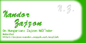 nandor zajzon business card